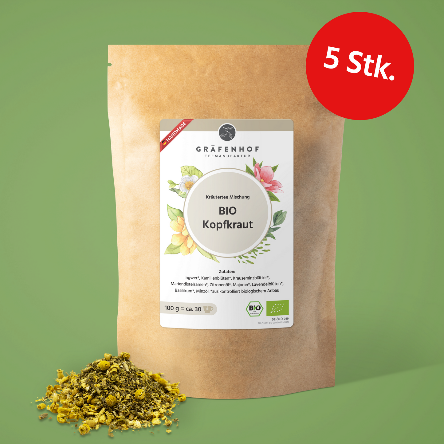 BIO Kopfkraut - 5 Stk. x 100g