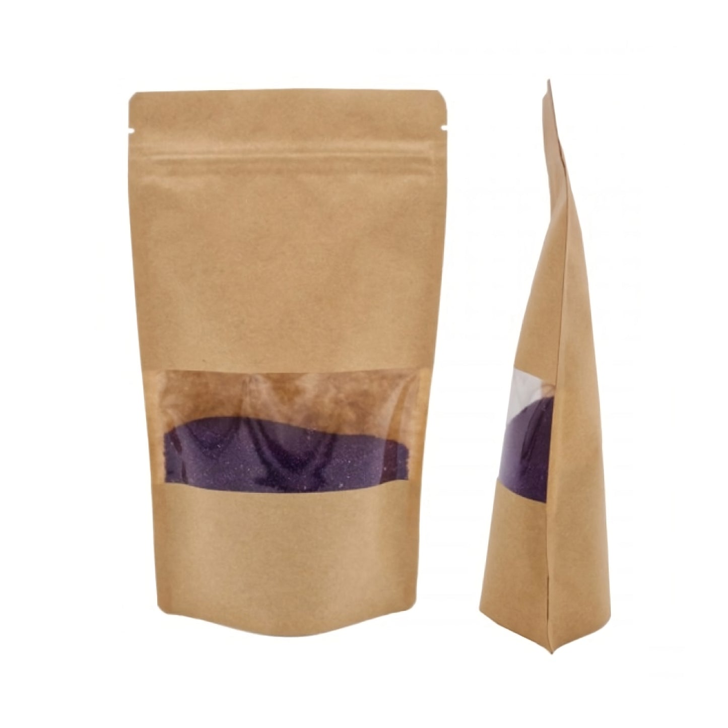 Doypack marron / fenêtre transparente