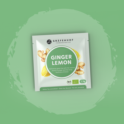 Ginger Lemon Tee, Pyramidenbeutel mit Sachet